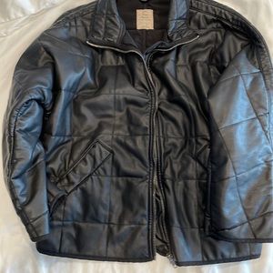Free People Vegan Leather Quilted Jacket